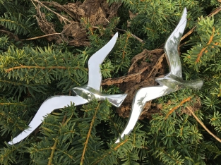 Möwensilhouettenpaar - als Vogelsilhouette, Aluminium